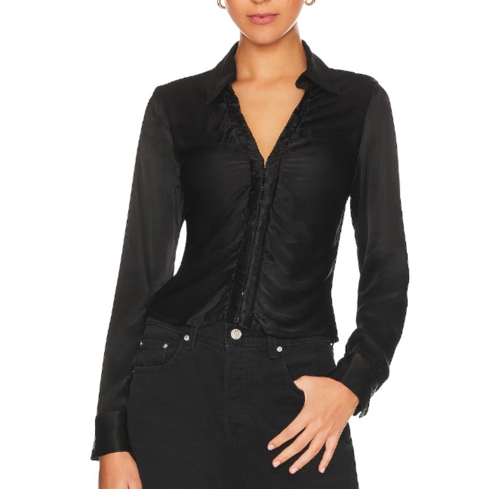ASTR Shannon Top Black Long Sleeve size small NWT
